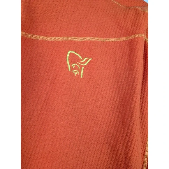 Norrona Lofoten Warm1 Orange Fleece Jacket Womens M Full Zip Running Hiking - Picture 10 of 11